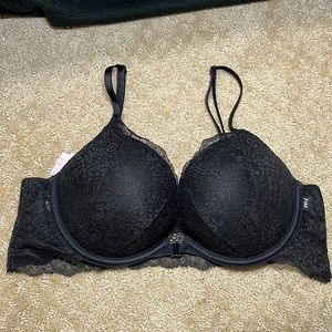 Like New VS Pink Date Super Push Black Bra